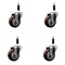 Service Caster 3.5'' SS Maroon Poly Wheel Swivel 7/8'' Expanding Stem Caster Set, 4PK SCC-SSEX20S3514-PPUB-MRN-78-4 - alternate 1